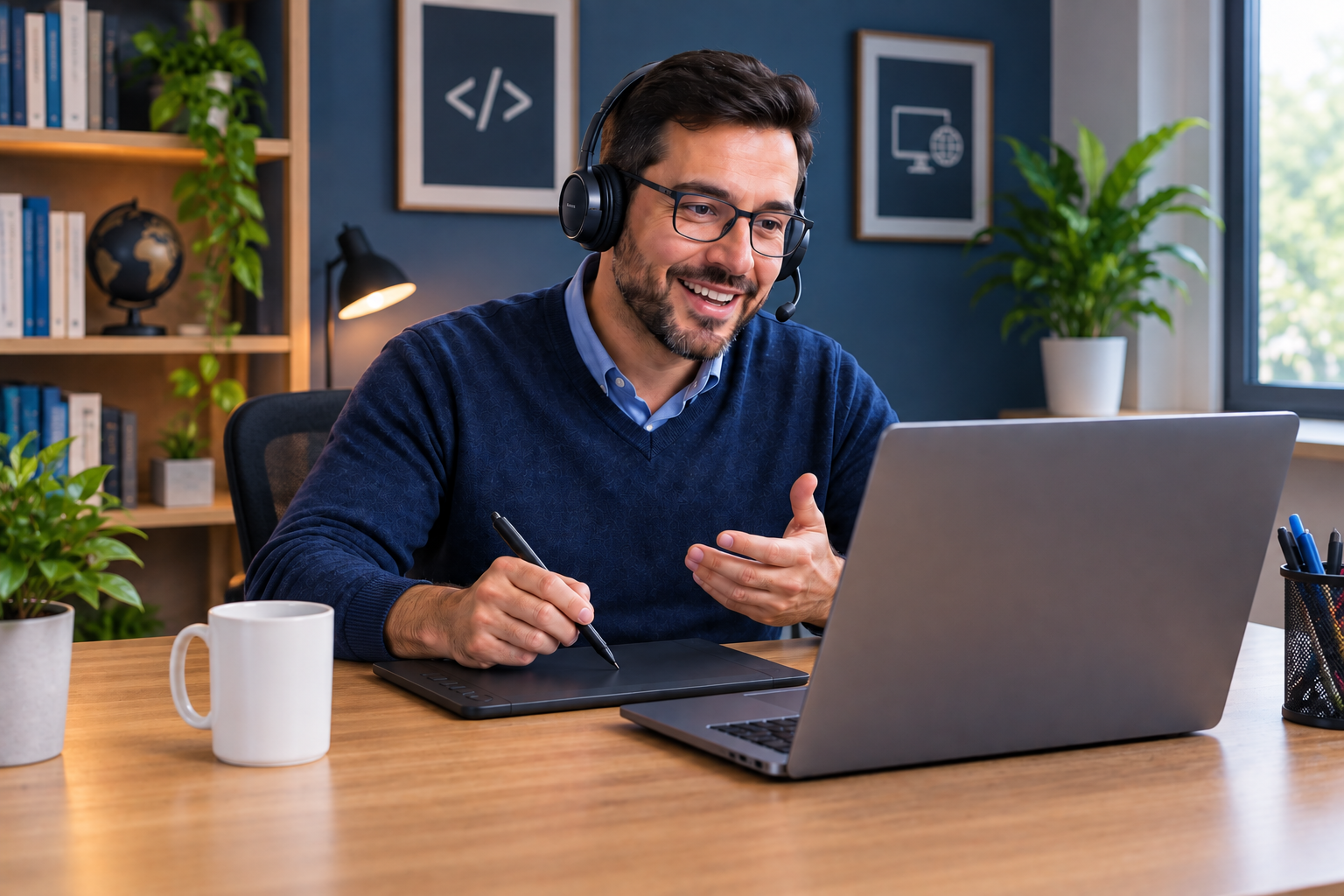 Docente usando tuclasefacil.com